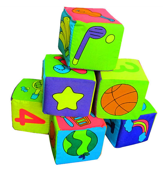 บล๊อคผ้า นุ่มนิ่ม ตัวเลข 6 อัน