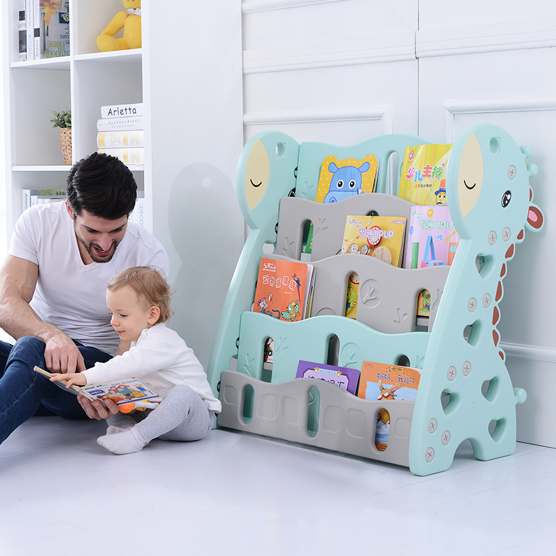 ชั้นวางหนังสือพี่ยีราฟสีฟ้าพาสเทล